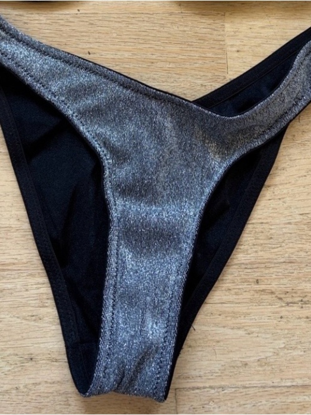 triangl swimwear Black and Silver Metallic One Piece